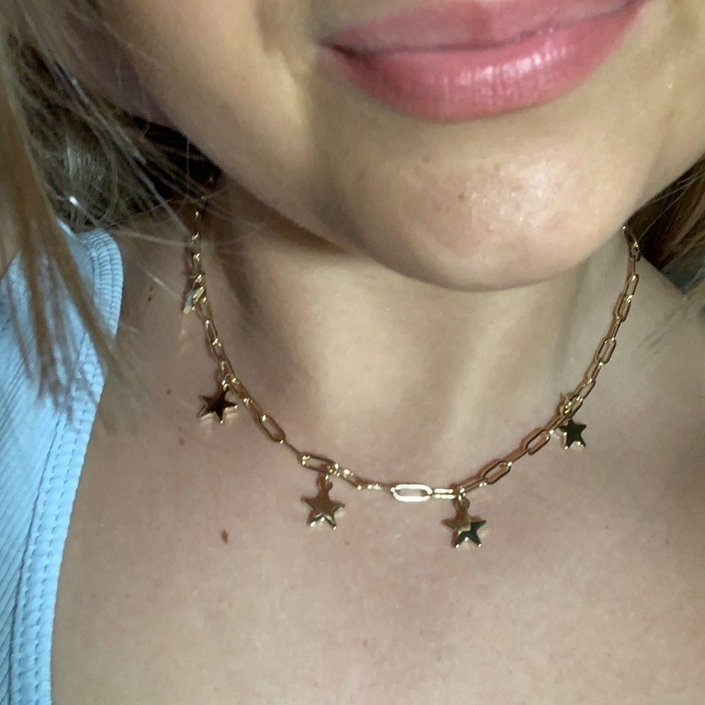 gold star chain necklace